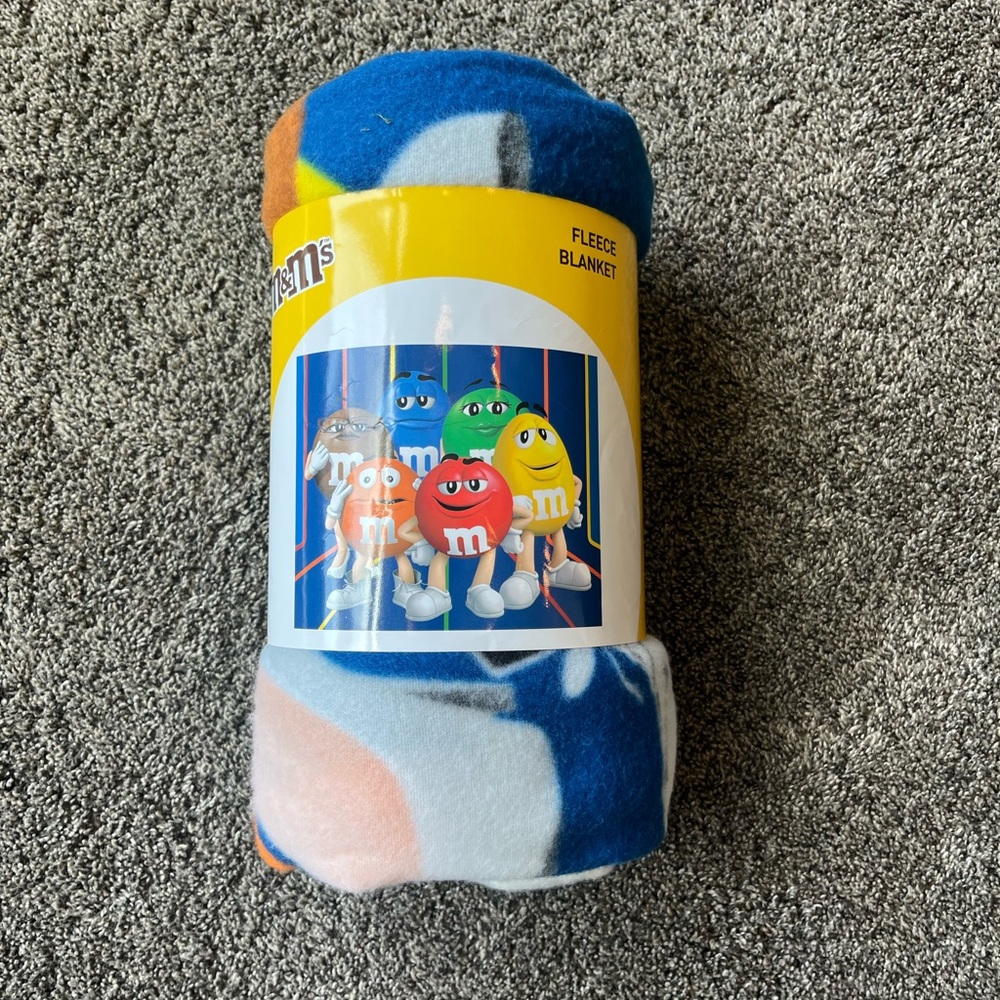 Brand New, Cute, Fun, and Soft M&M Fleece Blanket